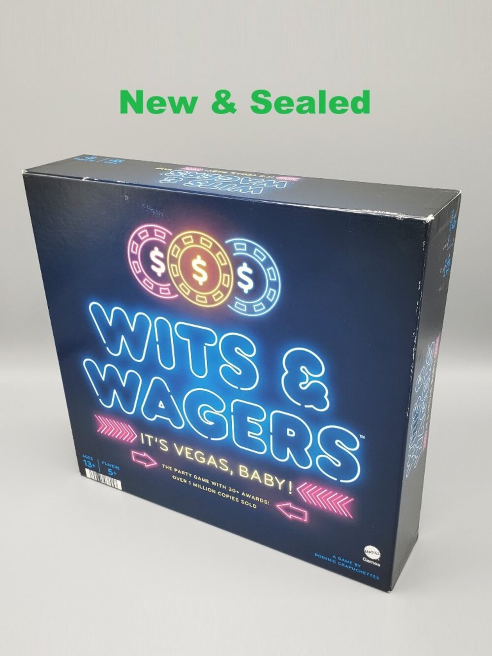 Wits and Wagers It's Vegas Baby Board Game Mattel 2021 Party Trivia NEW SEALED